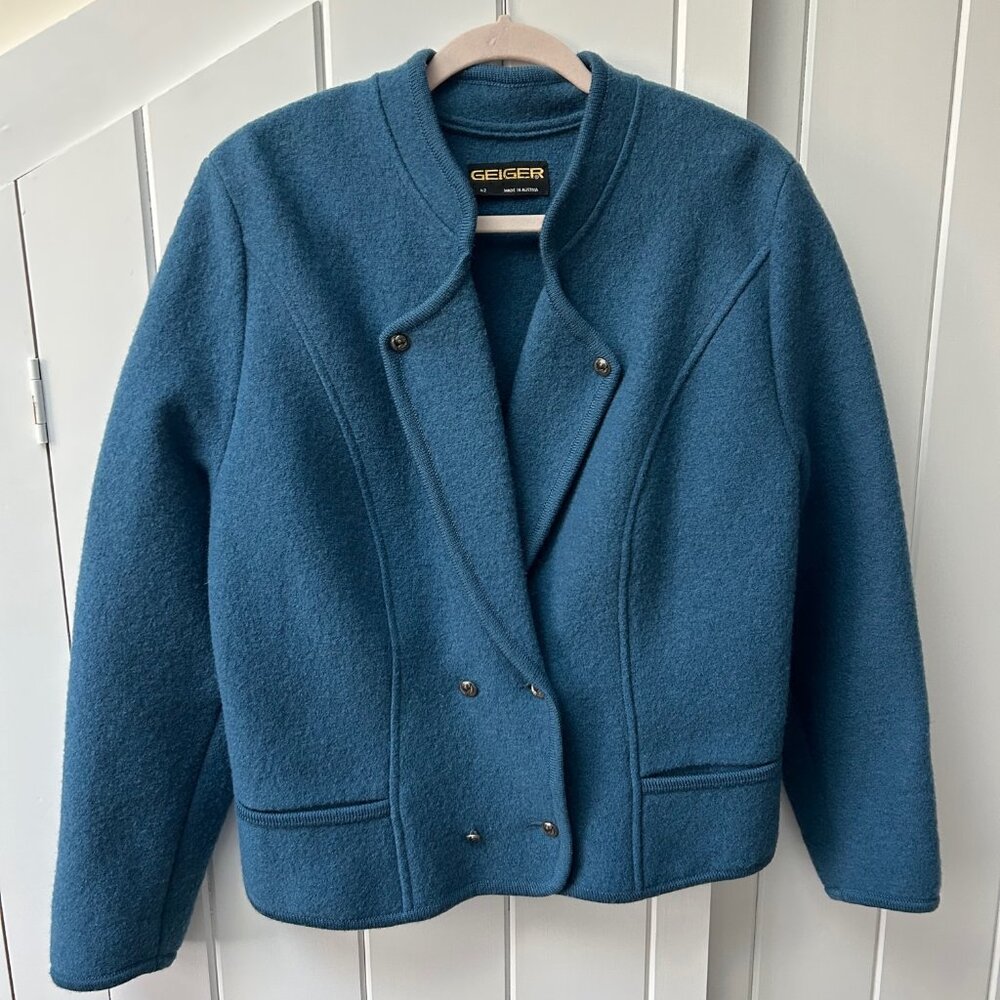 Geiger Tyrolean boiled wool blue jacket, size 42 (US L)